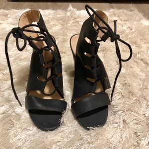 Mix no 6 lace up block heels